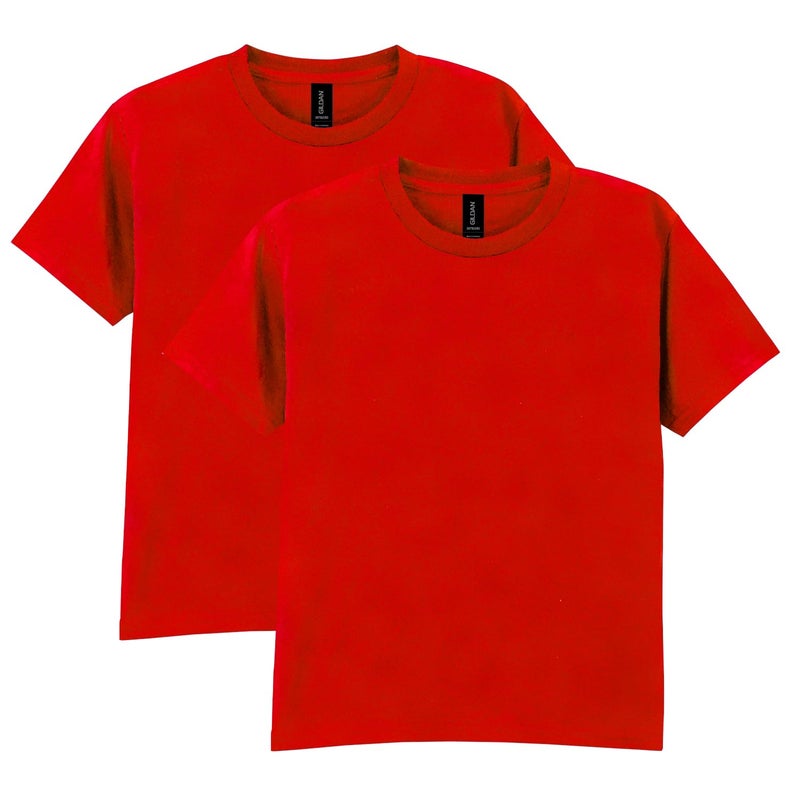 Gildan Youth DryBlend T-Shirt, Style G8000B, 2-Pack, Red, Medium - Image 1